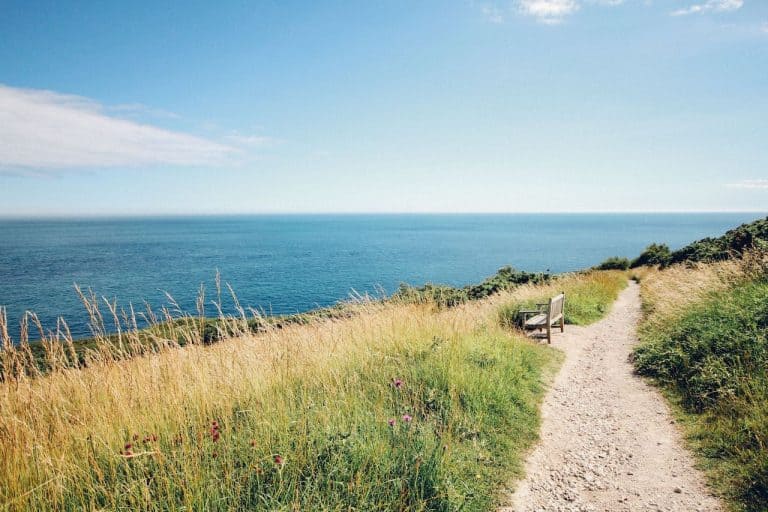 Chemin côtier qui borde la mer