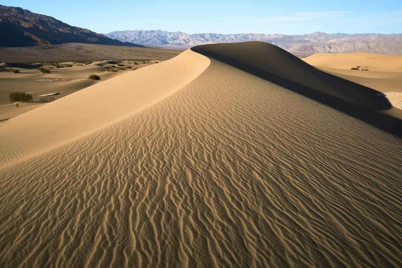 Dunes de sable dans le désert de la vallée de la mort