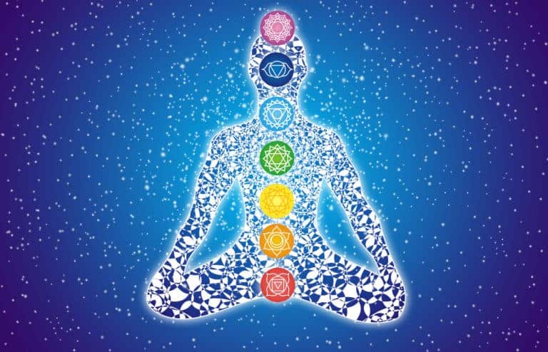 Position du lotus avec l'arbre des chakras: métaphysique de l'humanité