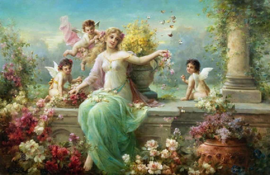 Hans Zatzka, Flora, Vénus, Aphrodite, déesse de l'amour