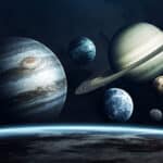 Planets of Solar system. Earth, Mars, Jupiter and others. Elements of this image furnished by NASA