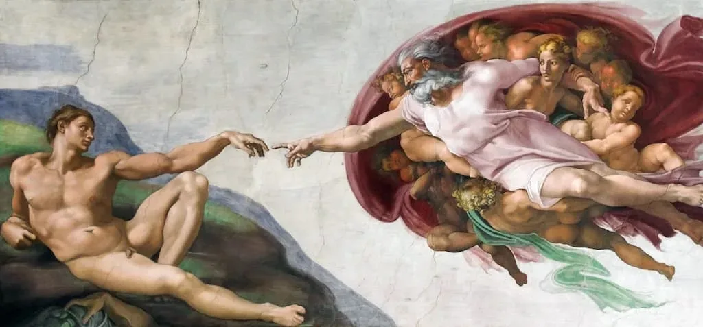 La création d'Adam par Michel-Ange, Le Fantastique Cadeau de la Genèse.